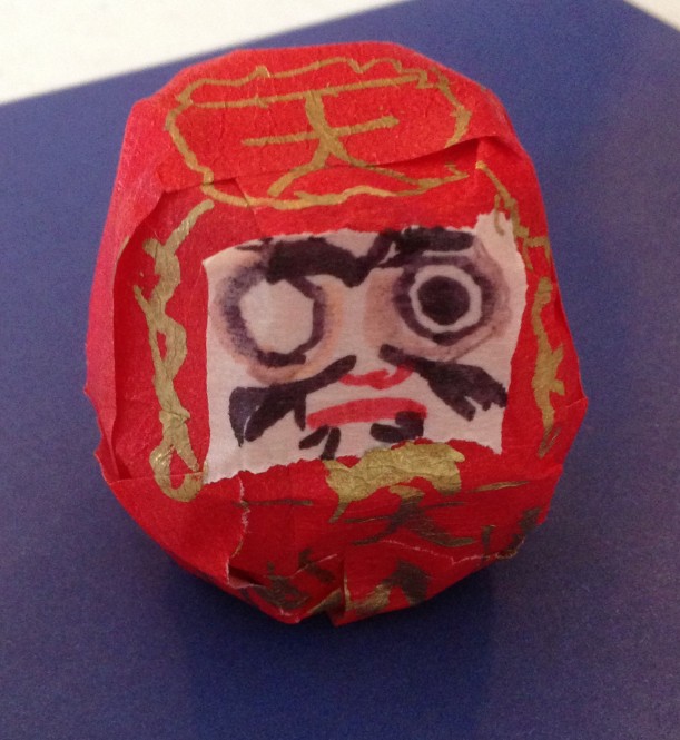 Daruma doll created by our oldest son at Culture Club - Japan!